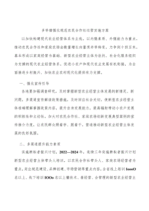 多举措强化规范农民合作社运营实施方案.docx
