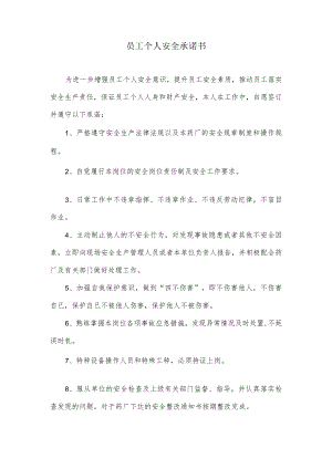 员工个人安全承诺书.docx
