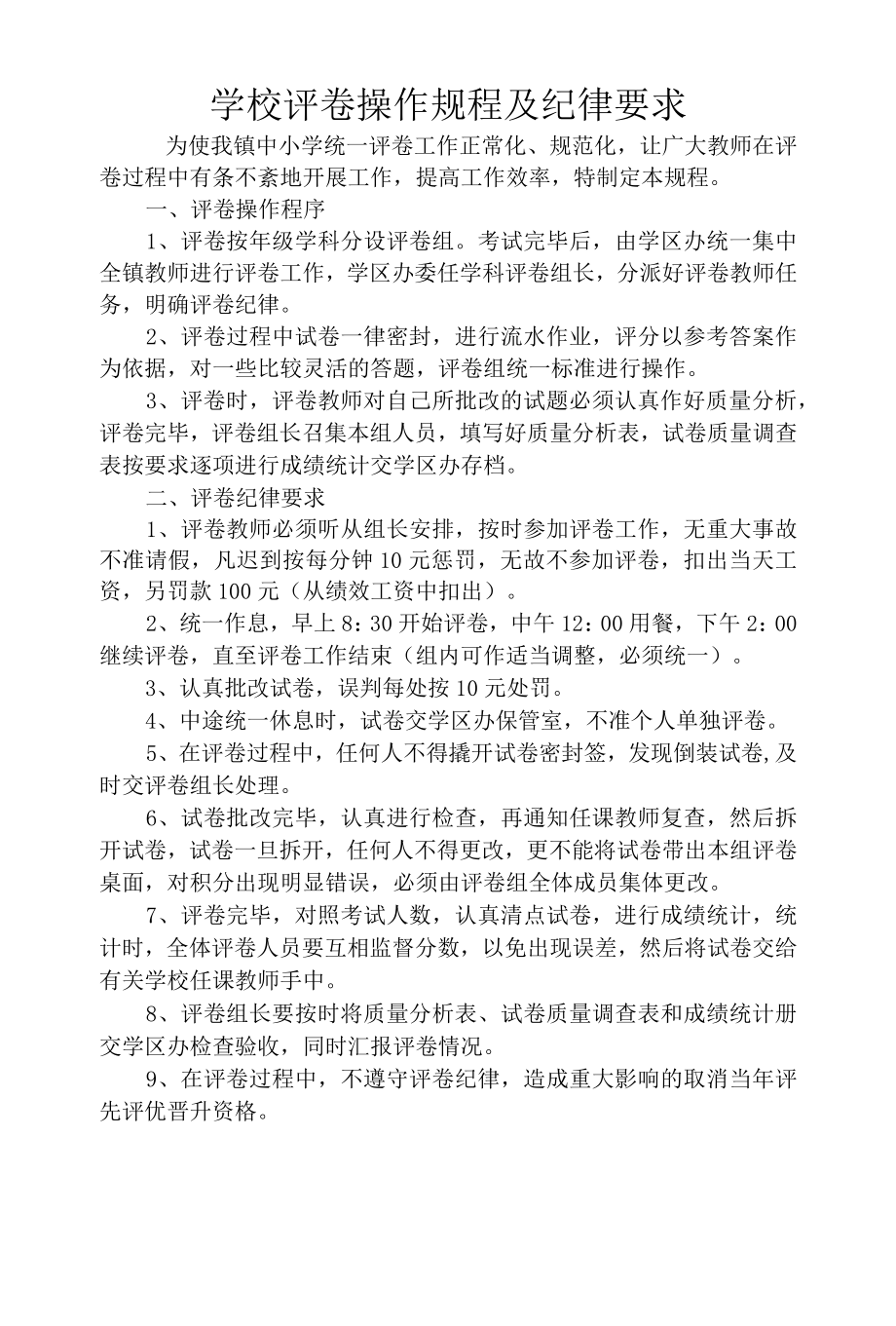 学校评卷操作规程及纪律要求.docx_第1页