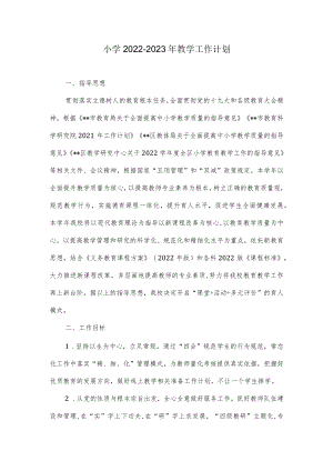 小学2022-2023年教学工作计划.docx
