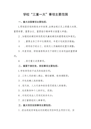 学校“三重一大”事项主要范围.docx
