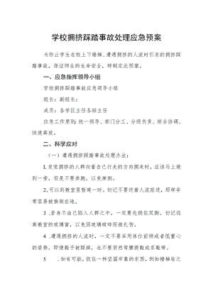 学校拥挤踩踏事故处理应急预案.docx