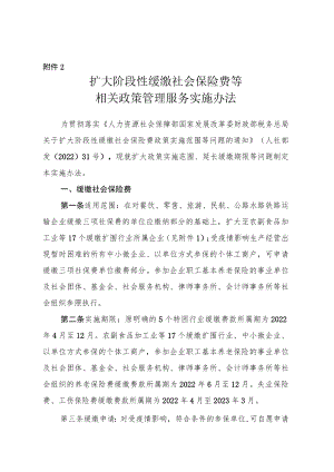 吉林省扩大阶段性缓缴社会保险费等相关政策管理服务实施办法.docx
