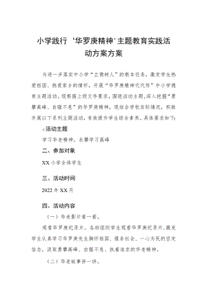 小学践行‘华罗庚精神’主题教育实践活动方案方案.docx