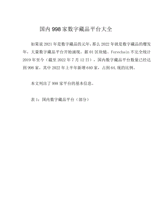 国内998家数字藏品平台大全.docx