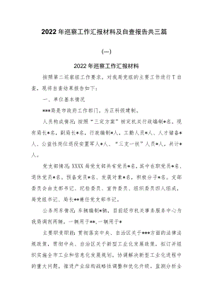 2022年巡察工作汇报材料及自查报告共三篇.docx