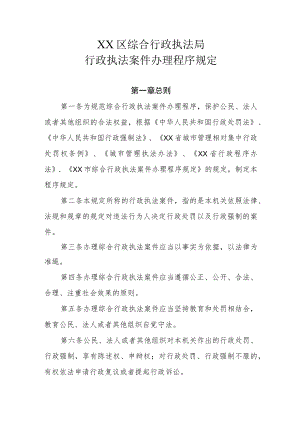 XX区综合行政执法局行政执法案件办理程序规定.docx