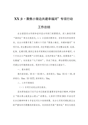 XX乡“聚焦小微边共建幸福河”专项行动工作总结.docx