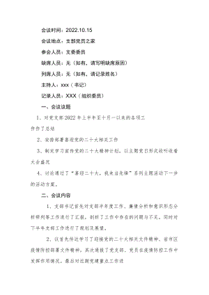 2022年10月份支委会会议和党小组会议记录.docx