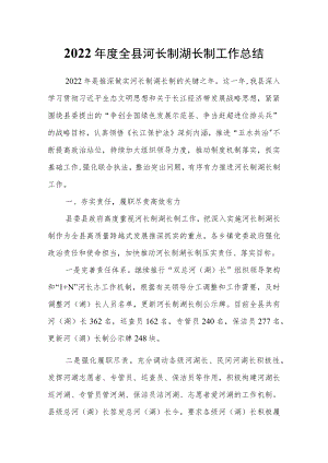2022年度全县河长制湖长制工作总结.docx