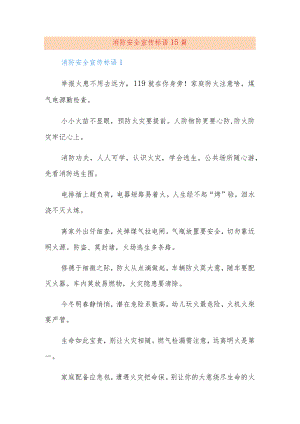 (15篇)消防安全宣传标语.docx