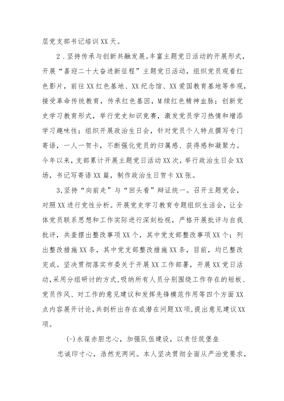 2022年度党支部书记个人述职述廉报告两篇.docx_第2页