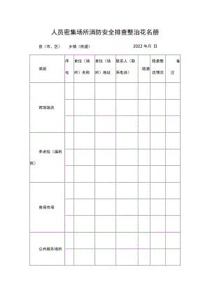 人员密集场所消防安全排查整治花名册.docx