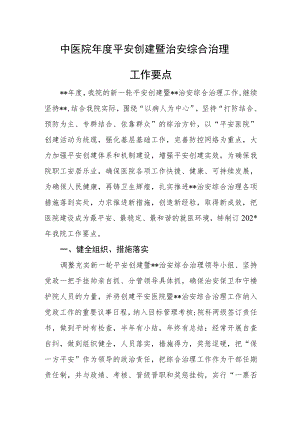 中医院年度平安创建暨治安综合治理工作要点.docx