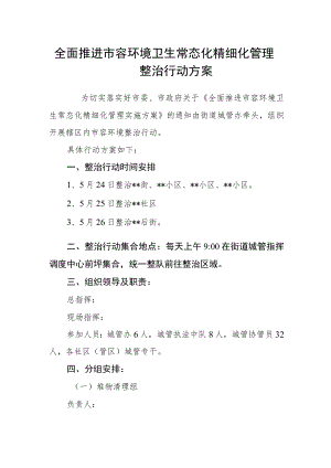 全面推进市容环境卫生常态化精细化管理整治行动方案.docx