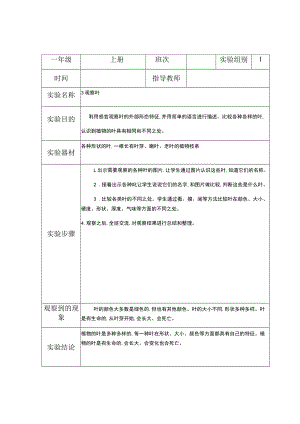 一上科学实验报告单.docx