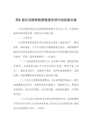 XX县打击毁林毁草毁湿专项行动实施方案.docx