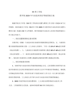 XX理工学院图书馆202X年专业技术岗位等级晋级方案.docx