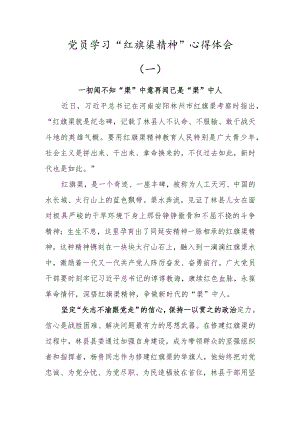 党员学习“红旗渠精神”心得体会 (两篇).docx