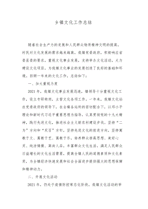 乡镇文化工作总结.docx