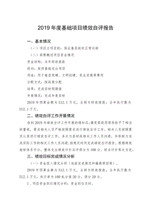 2019年度基础项目绩效自评报告.docx