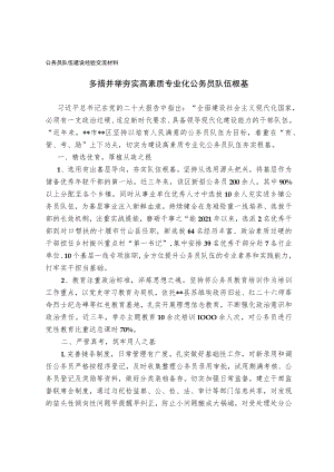 公务员队伍建设经验交流材料.docx