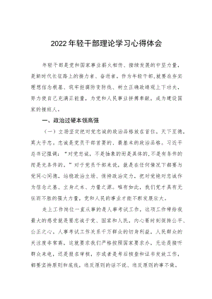2022年年轻干部学习心得体会五篇.docx