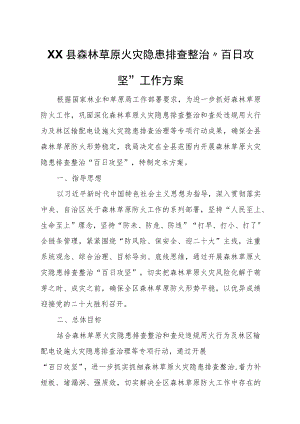 XX县森林草原火灾隐患排查整治“百日攻坚”工作方案.docx