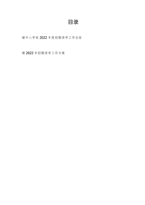 乡镇中心学校2022年度控辍保学工作总结和工作方案.docx