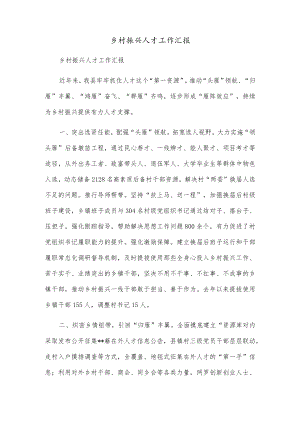 乡村振兴人才工作汇报.docx