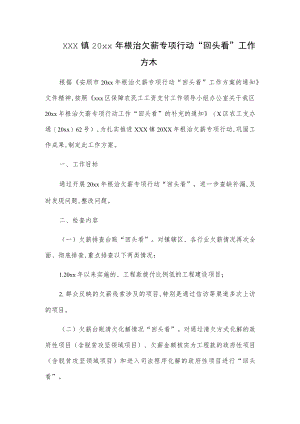 xxx镇20xx年根治欠薪专项行动“回头看”工作方案.docx