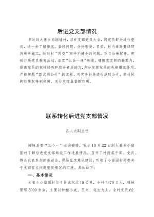 乡村振兴战略联系转化后进党支部情况.docx
