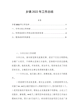 乡镇2022年工作总结.docx