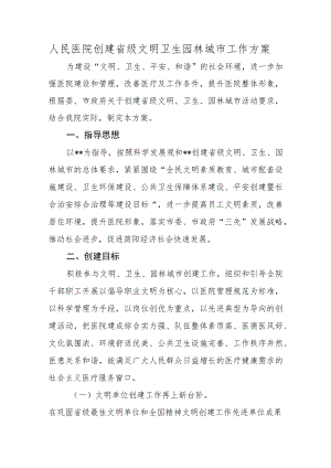 人民医院创建省级文明卫生园林城市工作方案.docx
