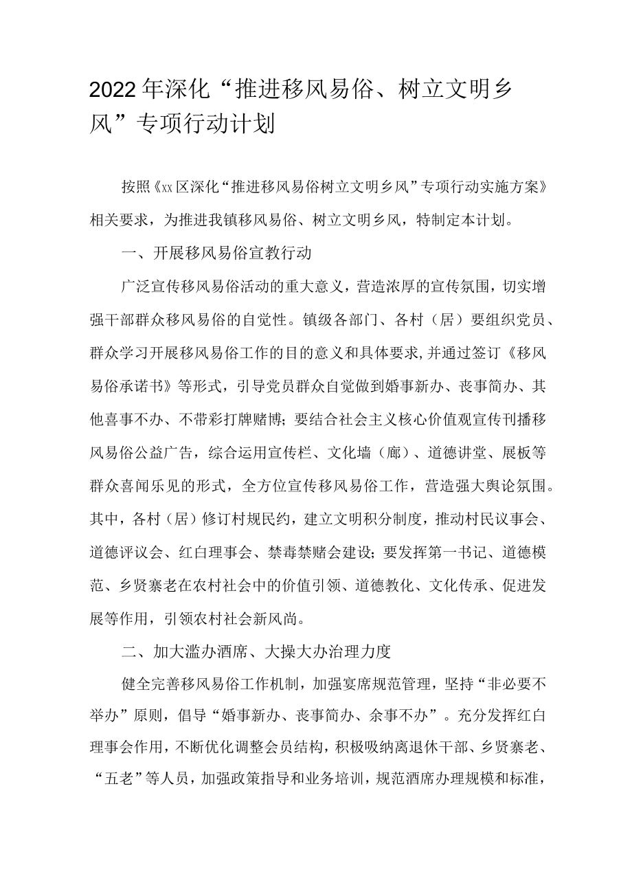 2022年深化“推进移风易俗、树立文明乡风”专项行动计划.docx_第1页