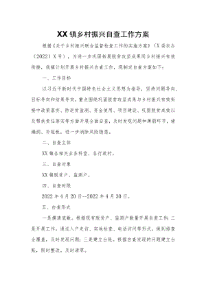 XX镇乡村振兴自查工作方案.docx
