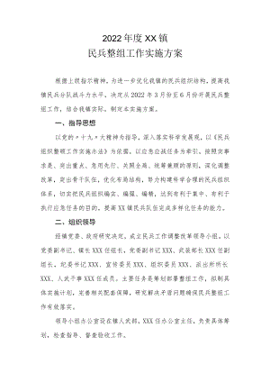 2022年度XX镇民兵整组工作实施方案.docx