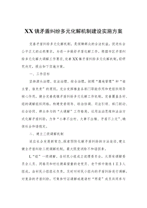 XX镇矛盾纠纷多元化解机制建设实施方案.docx