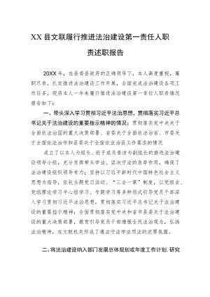 XX县文联履行推进法治建设第一责任人职责述职报告（20220511）.docx