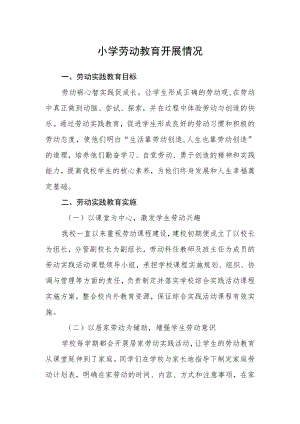 小学劳动教育开展情况.docx