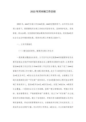 2022年河长制工作总结.docx
