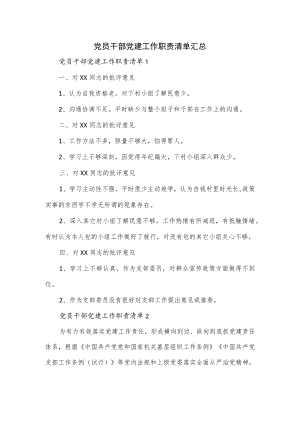 党员干部党建工作职责清单汇总.docx
