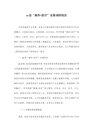 xx县“康养+医疗”发展调研报告.docx