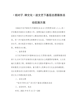 “结对子、种文化 ”送文艺下基层志愿服务活动实施方案.docx