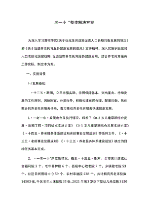 “一老一小”整体解决方案.docx
