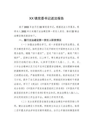 XX镇党委书记述法报告（20220429）.docx