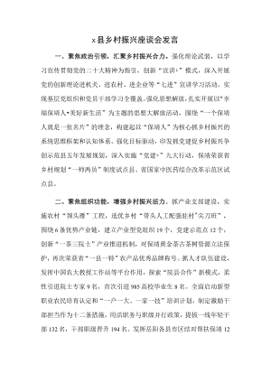 x县乡村振兴座谈会发言.docx