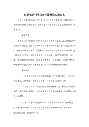 xx镇信访领域突出问题整治实施方案.docx