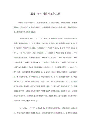 2021年乡村治理工作总结.docx
