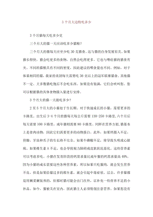 3个月大边牧吃多少.docx